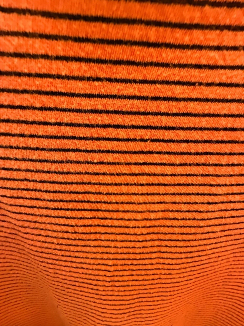 J.Crew Orange Black Striped Bell Sleeve Top Size L Casual Knit Blouse